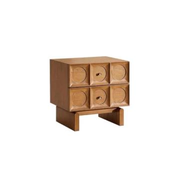 Imagem de Mesa de cabeceira simples nórdica com gaveta dupla mesa pequena