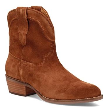 Imagem de Dingo Bota feminina Tumbleweed Roper bico redondo casual salto baixo 2,5-5 cm - Preto, Uísque, 7