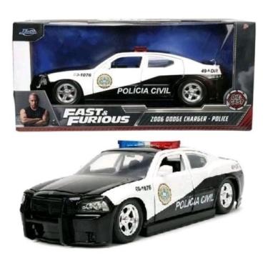 Imagem de Miniatura Velozes E Furiosos 2006 Dodge Charger Polícia 1/24, Preto