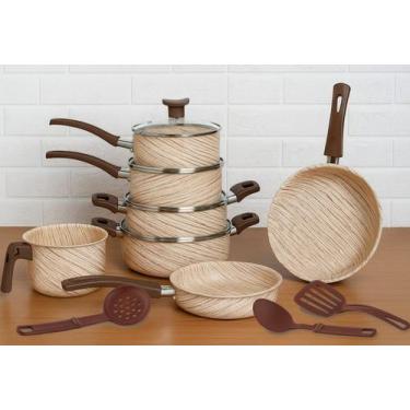 Imagem de Conjunto de Panelas Antiaderente 10 Peças D'Itália Linha Sahara Com ta