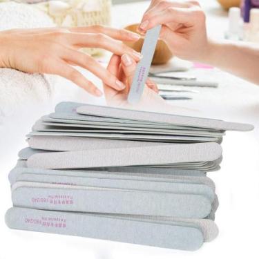 Imagem de Kit 25 Lixas para Unhas Acrigel Gel Fibra  Reta  Gramatura 180/240  Ma