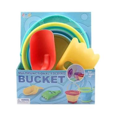 Imagem de Balde De Praia Portátil E Dobrável Para Crianças, Brinquedo De Areia, 