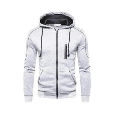 Imagem de Moletom Masculino Com Capuz Em Cores Contrastantes Preto Branco Verde 