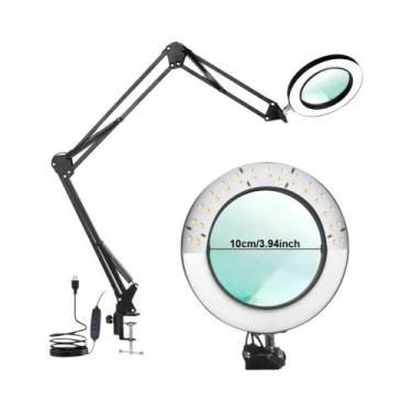 Imagem de Luminária De Mesa Ajustável Com Lente De Aumento 8X/10X, 72 LEDs, Luz 