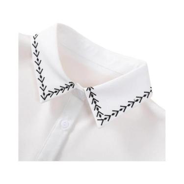 Imagem de Colarinho Falso Decorativo Bordado Versátil Para Mulheres, Camisa Exqu