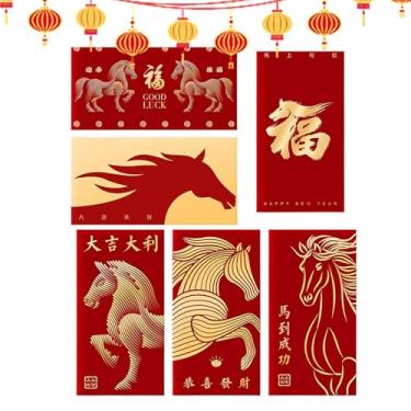 Imagem de Envelopes vermelhos de ano novo lunar 2026 - decoração de casa com design bilíngue lunar tradicional | Envelopes de dinheiro chinês | para namorada, crianças, mulheres, meninos, meninas, adolescentes