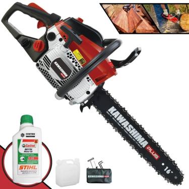 Imagem de Motosserra Kawashima Kcs380p à Gasolina 37,2cc Com Sabre De 16 Polegadas 6600210 + Óleo Stihl 8017