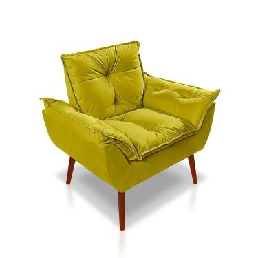 Imagem de Poltrona Opala Luxo Suede Amarelo