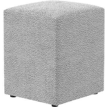 Imagem de Puff Quadrado Decorativo Sala De Estar L02 Bouclê Cinza