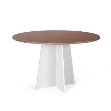 Imagem de Mesa De Jantar Redonda 4 Lugares 90cm Isabela Noronha/branco - Straub Web