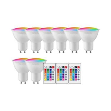 Imagem de Lâmpada LED RGB GU10 6W Dimerizável Com Controle Remoto De 24 Teclas C