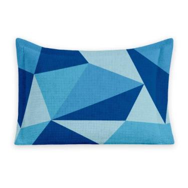 Imagem de Porta Travesseiro Piquet 70cm x 50cm - Dryka Enxovais, Mosaico Azul