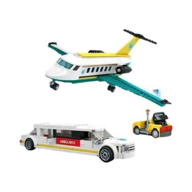 Imagem de Blocos De Montar De Avião De Ambulância Aérea, Conjunto De Modelo De A