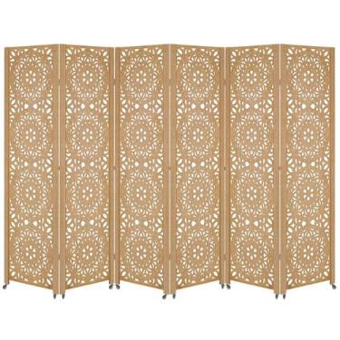 Imagem de 6 Biombo Sanfonado Com Rodinhas E Dobradiças Folha Painel Mdf Cru Divi
