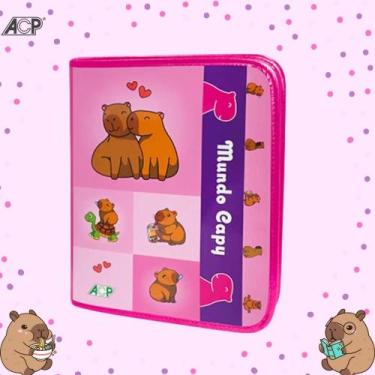 Imagem de Fichário Mundo Capy ACP C/96 Folhas e Divisórias coloridas