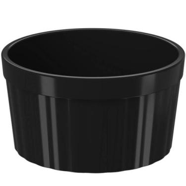 Imagem de Ramekin Plástico Preto Canelado 200ml 9,7cm Uno Coza Tigela Bowl Sobre