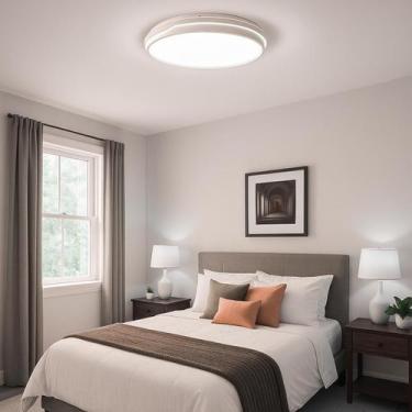 Imagem de Luminária De Teto Sobrepor Painel Lunar Acrílico 3 cores Redonda Moder