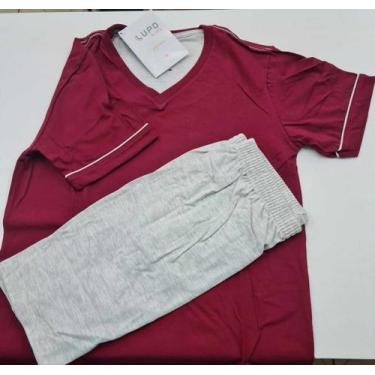 Imagem de Pijama Curto com Shorts Juvenil Verão Algodão Lupo 20000, 16, Marsala