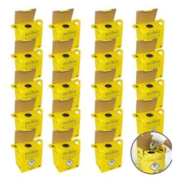 Imagem de Kit 20 Caixas Coletor De Materiais Infectantes - 3 Litros - MAGAZINE M