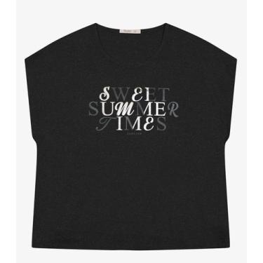 Imagem de Camiseta Feminina Plus Size Secret Glam Preto, Plus G2, Preto
