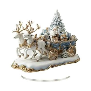 Imagem de Decoração De Mesa Estilo Boêmio Com Papai Noel E Trenó Com Base Para D