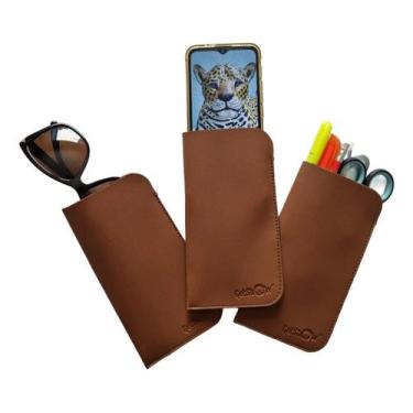 Imagem de Kit 3 Porta Óculos Capa Case Estojo material sintético Capinha Celular