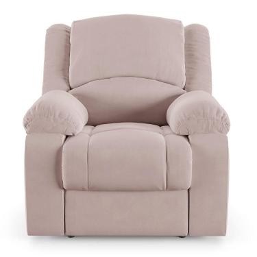 Imagem de Poltrona Do Papai Reclinável Sala De Cinema Barcelona Elétrica Touch Usb Veludo Rosê