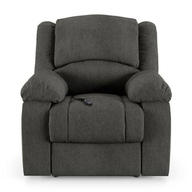 Imagem de Poltrona Do Papai Reclinável Sala De Cinema Barcelona Controle Elétrico Usb Linho Chumbo