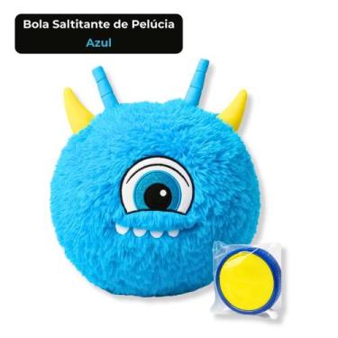 Imagem de Bola Pula Infantil Saltitante de Pelúcia Malucos Azul 45cm Inflável co