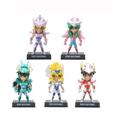 Imagem de Figura Toy Saint Seiya Omega, 5 peças, 9 a 10 cm, decoração de bolo de