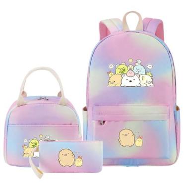Imagem de Conjunto de mochilas Sumikkogurashi Anime, 3 peças para mochila escola