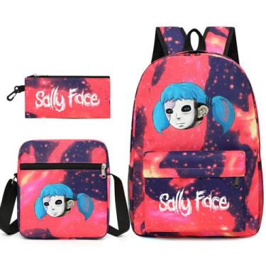 Imagem de Conjunto de mochilas Sallys Faces Anime School, 3 peças com bolsa de o