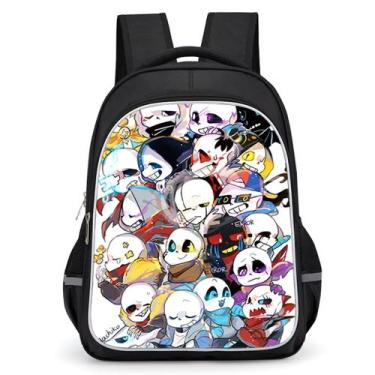 Imagem de Mochila Undertales Sans para crianças, mochila escolar 3D Oxford - yiw