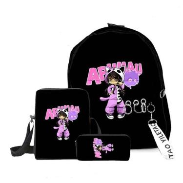 Imagem de Conjunto de mochilas Aphmaus School Students com bolsa de ombro e esto