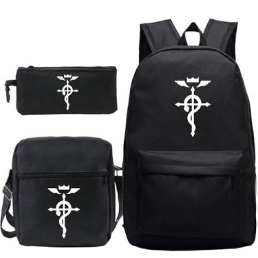 Imagem de Conjunto de mochilas Anime Fates Satchel, bolsa escolar casual para cr