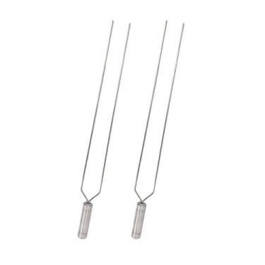 Imagem de Espeto Duplo Inox 50cm Cabo Revestido Alumínio Churrasco - INOX LAURIN