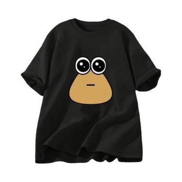 Imagem de Camiseta Feminina Oversized Com Estampa Divertida E Gráfica, Manga Cur