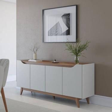 Imagem de Buffet para Sala de Jantar 180 Cm com Pés de Madeira e Nichos Pulse - 