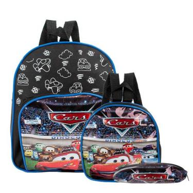 Imagem de Mochila Escolar Carros McQueen Costas Kit Lancheira+Estojo - Toys 2U