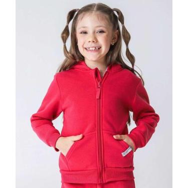 Imagem de Casaco Infantil Moletom Flanelado Marisa Tam 4 a 10 Ro-50033, 10, Rosa