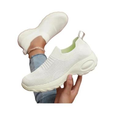 Imagem de Tênis Esportivos Femininos plus Size Em Malha Vermelha Confortáveis E 