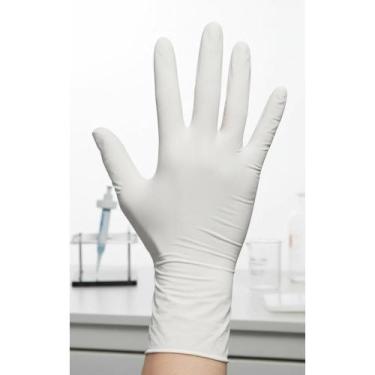 Imagem de Luvas Látex Brancas M 100 Unid. Não Cirúrgicas Proteção - Congratulati