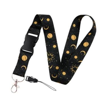 Imagem de Cordão De Pescoço Com Estampa De Borboleta E Lua, Suporte Para Crachá 