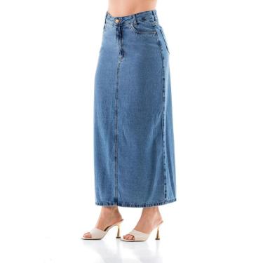 Imagem de Saia Jeans Feminina Arauto Maxi Longa-Feminino