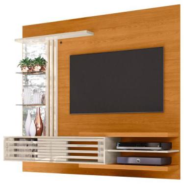 Imagem de Painel Para TV 55 Pol Com Bancada Suspensa e Espelho Éden M07 Cinamomo