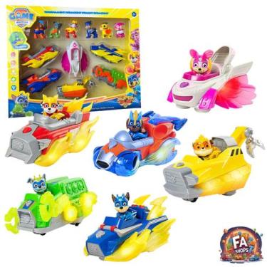 Imagem de Kit 6 Carrinhos Patrulha Canina Brinquedo Nova Coleção a Fricção Diver