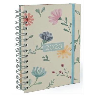 Imagem de 2023 Agenda Floral W Ana Luiza Flores Salpicadas Teca Diária M - 15,5 X 21,00
