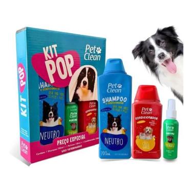 Imagem de Kit Shampoo Condicionador Perfume Cães Banho Pet Clean Pop - Congratul