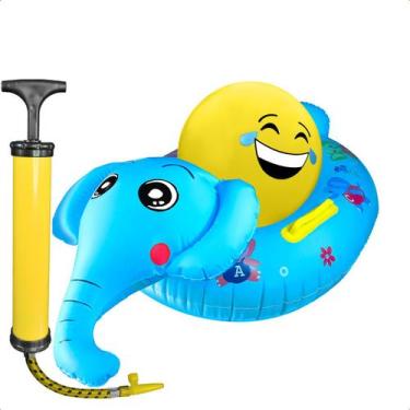 Imagem de Kit Boia Inflável Assento Fralda com Bola Inflável de Borracha e Bomba