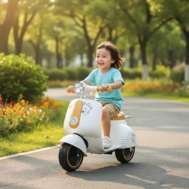 Imagem de Maral Triciclo Elétrico Moto Scooter Avespa Infantil 6V com Som Luz e 